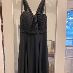 Amsale black chiffon bridesmaid dress size 6
